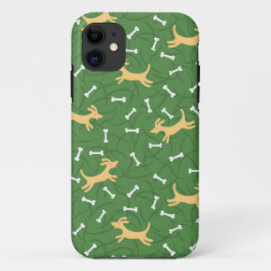 gelukshonden met botten achtergrond Case-Mate iPhone case