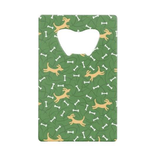 gelukshonden met botten achtergrond creditkaart flessenopener (Voorkant)