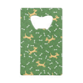 gelukshonden met botten achtergrond creditkaart flessenopener (Achterkant)