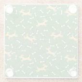 gelukshonden met botten achtergrond glazen onderzetter (Achterkant)