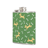 gelukshonden met botten achtergrond heupfles (Links)