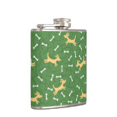 gelukshonden met botten achtergrond heupfles (Rechts)