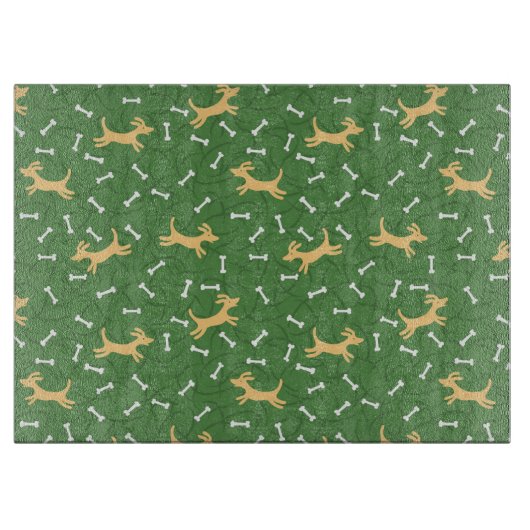 gelukshonden met botten achtergrond snijplank (Voorkant)