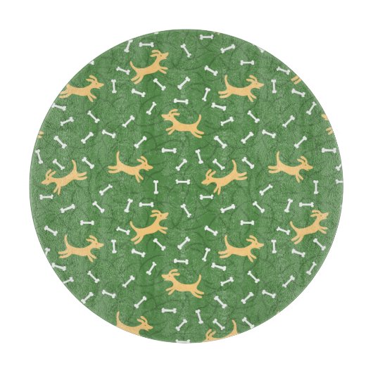 gelukshonden met botten achtergrond snijplank (Voorkant)