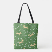 gelukshonden met botten achtergrond tote bag (Achterkant)