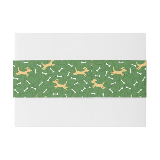 gelukshonden met botten achtergrond uitnodigingen wikkel (Achterkant Voorbeeld)