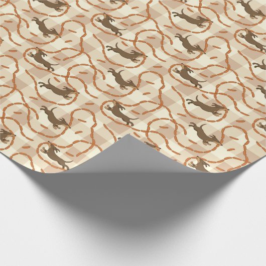 gelukshonden met worstjes cadeaupapier (Hoek)