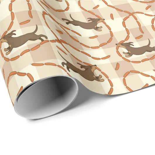 gelukshonden met worstjes cadeaupapier (Rol Hoek)