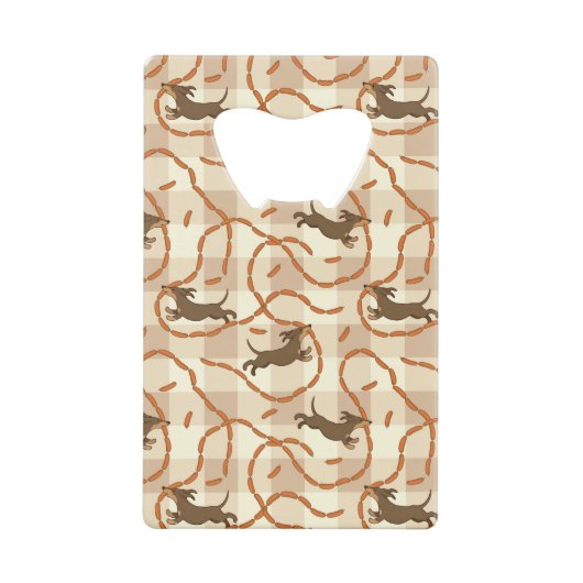 gelukshonden met worstjes creditkaart flessenopener (Voorkant)