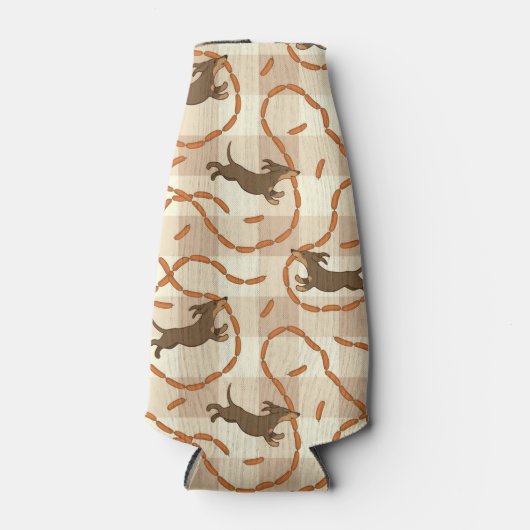 gelukshonden met worstjes flesjeskoeler (Voorkant)