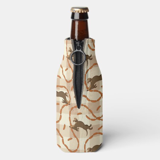 gelukshonden met worstjes flesjeskoeler (Fles Achterkant)