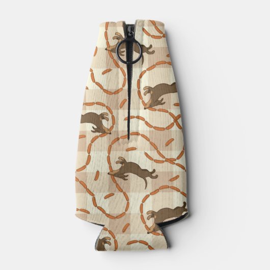 gelukshonden met worstjes flesjeskoeler (Achterkant)