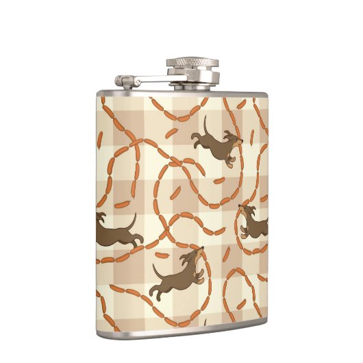 gelukshonden met worstjes heupfles (Rechts)