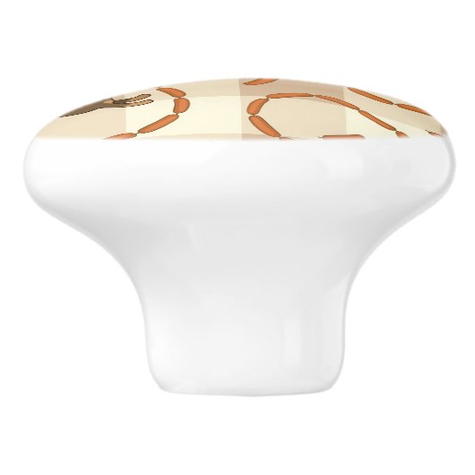 gelukshonden met worstjes keramische knop (Zijkant)