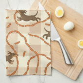 gelukshonden met worstjes theedoek (Quarter Fold)