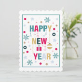 Geluksjaar viering feestdagenkaart (Staand voorkant)