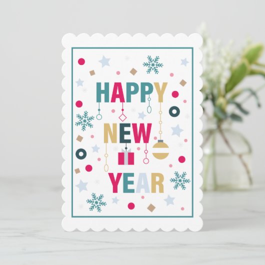 Geluksjaar viering feestdagenkaart (Staand voorkant)