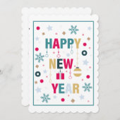 Geluksjaar viering feestdagenkaart (Voorkant / Achterkant)