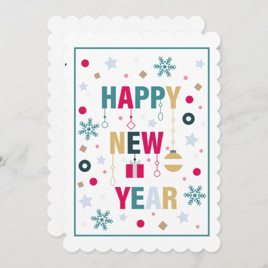 Geluksjaar viering feestdagenkaart (Voorkant / Achterkant)