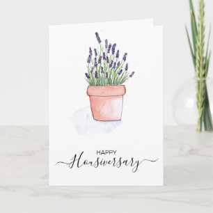 Gelukskaart Huisjubileum, Lavendel Aquarel Kaart