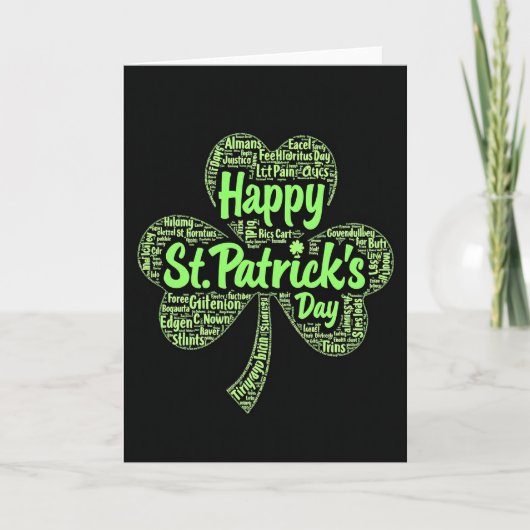 Gelukskaart met tekstkunst voor St. Patrick's Day Kaart (Voorkant)
