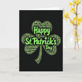 Gelukskaart met tekstkunst voor St. Patrick's Day Kaart (Gele Bloem)