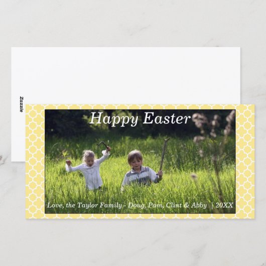 Gelukskaart Paas/Spring foto Geel Feestdagenkaart (Voorkant / Achterkant)