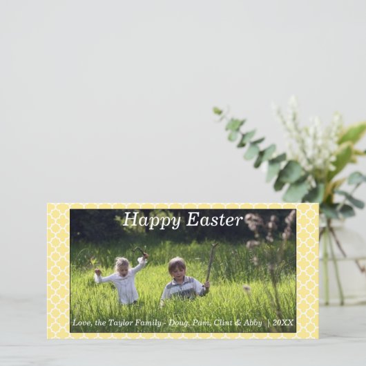 Gelukskaart Paas/Spring foto Geel Feestdagenkaart (Staand voorkant)