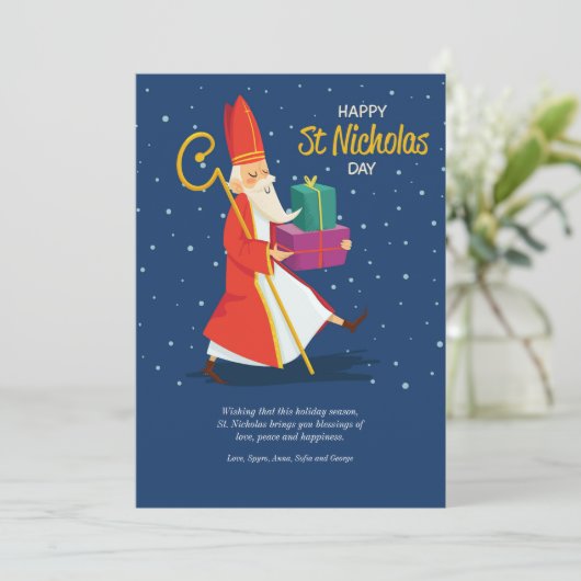 Gelukskaart Sint-Nicolaasdag Feestdagenkaart (Staand voorkant)