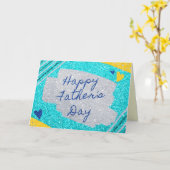 Gelukskaart Vaderdag Glitter Kaart (Gele Bloem)