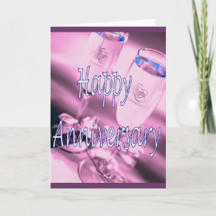 Gelukskaart voor champagne viering van jubileum kaart