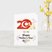 Gelukskaart voor Moederdag “Kalkoen” Kaart (Gele Bloem)