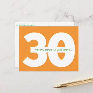 Gelukskaarten voor 30e verjaardag in Oranje Briefkaart