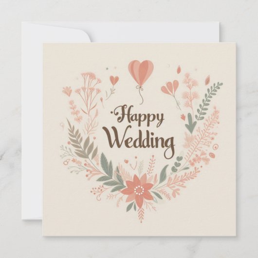 Gelukskaarten voor de bruiloft kaart (Voorkant)