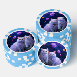 Gelukskaarten voor Kattenliefhebbers Poker Chips