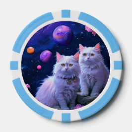 Gelukskaarten voor Kattenliefhebbers Poker Chips
