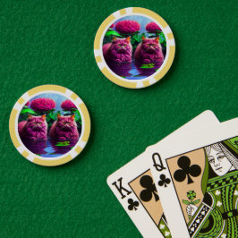 Gelukskaarten voor Kattenliefhebbers Poker Chips
