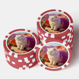 Gelukskaarten voor Kattenliefhebbers Poker Chips