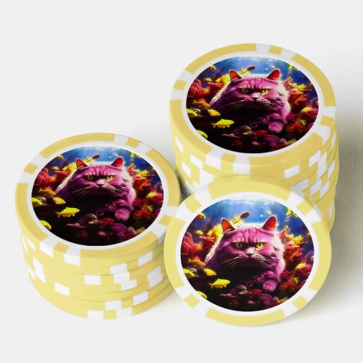 Gelukskaarten voor Kattenliefhebbers Poker Chips (Opstapeling)