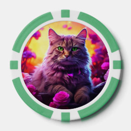 Gelukskaarten voor Kattenliefhebbers Poker Chips