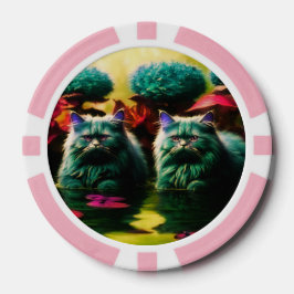 Gelukskaarten voor Kattenliefhebbers Poker Chips