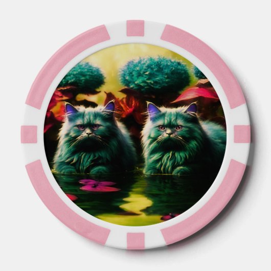 Gelukskaarten voor Kattenliefhebbers Poker Chips (Voorkant)