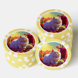 Gelukskaarten voor Kattenliefhebbers Poker Chips