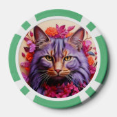 Gelukskaarten voor Kattenliefhebbers Poker Chips (Achterkant)