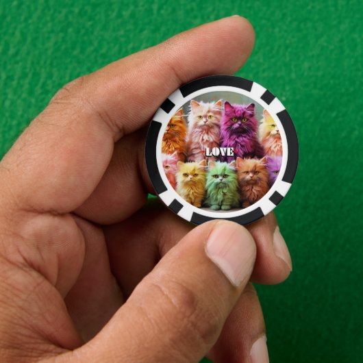 Gelukskaarten voor Kattenliefhebbers  Poker Chips (Hand)