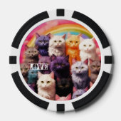 Gelukskaarten voor Kattenliefhebbers Poker Chips (Voorkant)