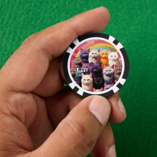 Gelukskaarten voor Kattenliefhebbers Poker Chips (Hand)