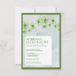 Gelukskaartje voor Bruids douche "Lucky in Love" RSVP Kaartje