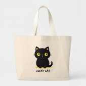 Gelukskat Grote Tote Bag (Voorkant)
