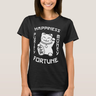 Gelukskat Maneki Neko Japanse Kawai Kat Lieve Feng T-shirt